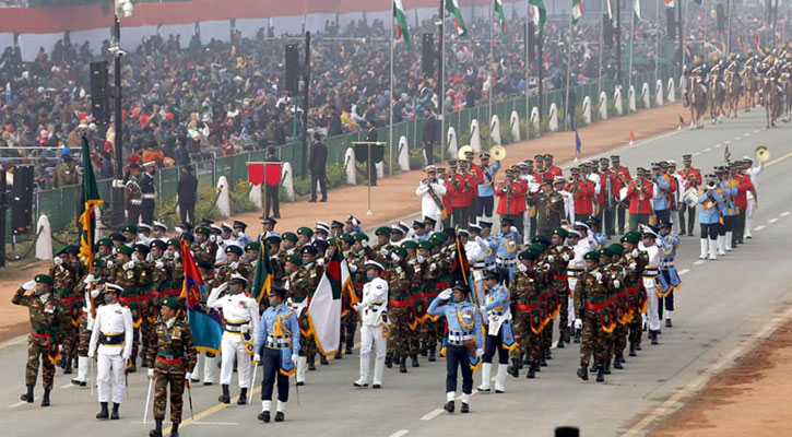 ভারতের প্রজাতন্ত্র দিবসের কুচকাওয়াজে বাংলাদেশের সেনারা