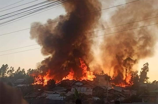 উখিয়ার রোহিঙ্গা ক্যাম্পে ফের অগ্নিকাণ্ড