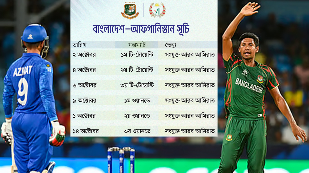 বাংলাদেশ-আফগানিস্তান দ্বিপক্ষীয় সিরিজের সূচি ঘোষণা